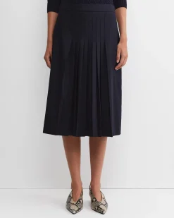 Sale Sportscraft Wren Pleated Midi Skirt in Navy