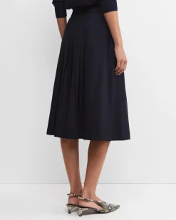 Sale Sportscraft Wren Pleated Midi Skirt in Navy