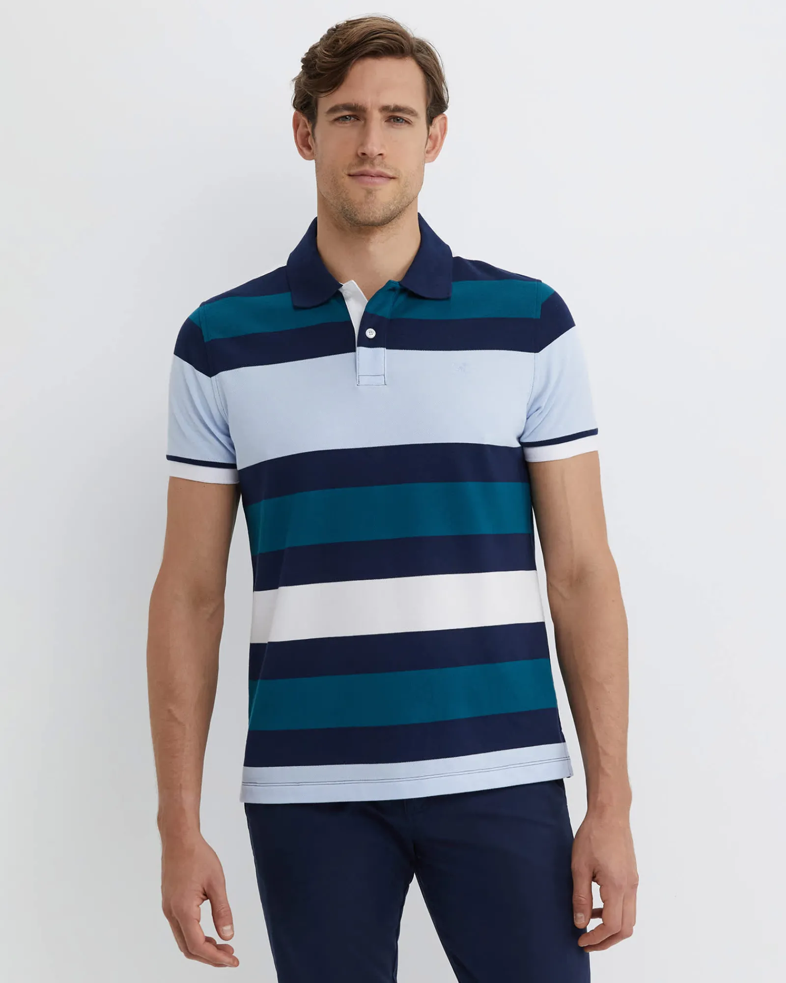 Clearance Sportscraft Yarra Polo in Blue Multi BlueMulti