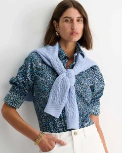 Sale Sportscraft Zara Liberty Long Sleeve Shirt in Navy Multi NavyMulti