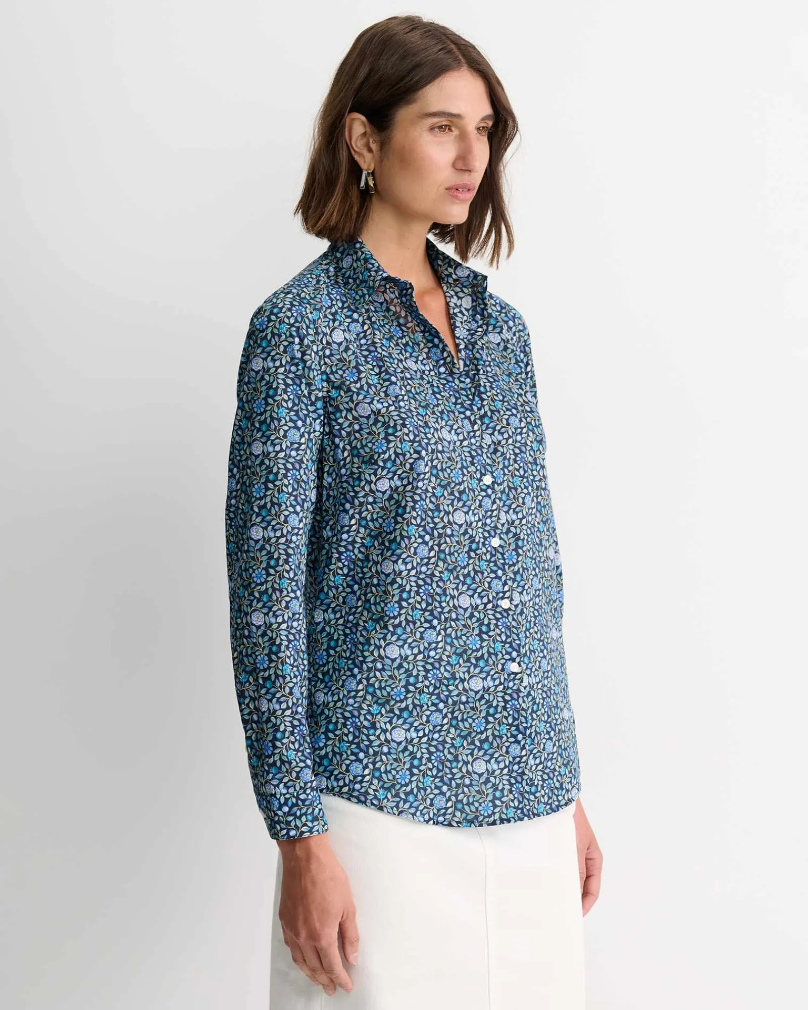 Sale Sportscraft Zara Liberty Long Sleeve Shirt in Navy Multi NavyMulti